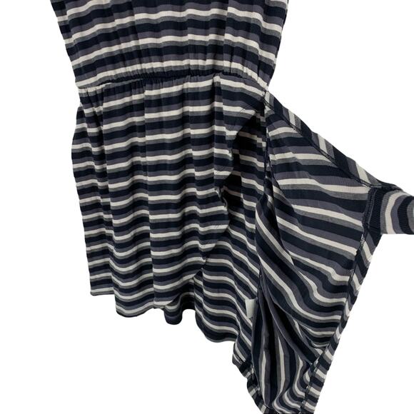 Black & White Striped Wrap Mini Dress Medium - Picture 4 of 7